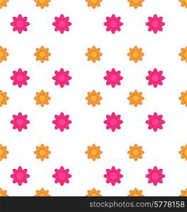 Illustration Seamless Texture with Flowers, Elegance Child Pattern - Vector