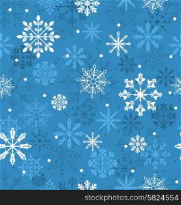 Illustration Seamless Texture with Variation Snowflakes, Xmas Background - Vector