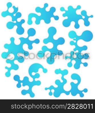 Illustration set bluel figures stylized puzzle - vector