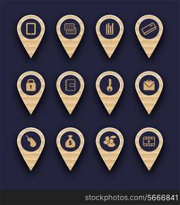 Illustration set business infographics icons for design website layout - vector