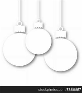 Illustration set Christmas paper balls with copy space for your text - vector