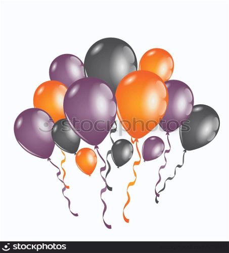 Illustration set colorful balloons for Halloween party - vector