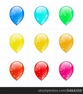 Illustration set colorful balloons isolated on white background (1) - vector