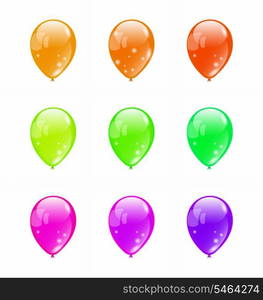 Illustration set colorful balloons isolated on white background (2) - vector