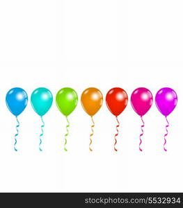 Illustration set colorful balloons isolated on white background (3) - vector