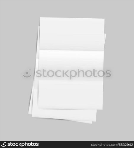 Illustration set empty paper sheet with shadows - vector