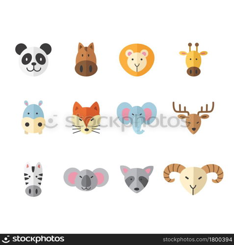 illustration set of animal colorful icon