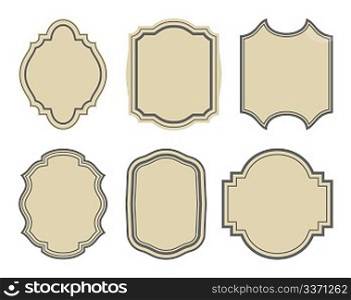 Illustration set of stickers, vintage frames - vector