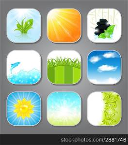 Illustration set various backgrounds for the app icons - vector