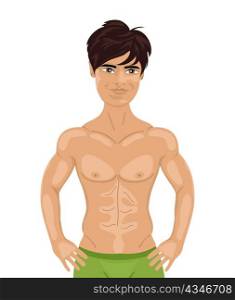 Illustration sexy guy isolated - vector