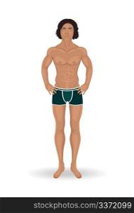 Illustration sexy man isolated on white background - vector