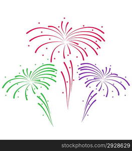 Illustration sketch for abstract colorful firework - vector