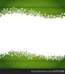 Illustration Snowflakes Border for Happy New Year, Space for Your Text - Vector