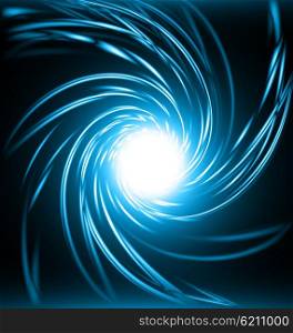 Illustration Spiral Galaxy, Abstract Dark Background - Vector