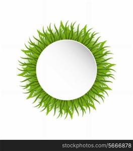 Illustration summer grass circle, go green concept - vector