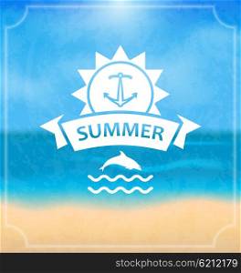 Illustration Summer Template of Holidays Design and Typography . Beach Vacation, Party, Travel, Paradise - Vector
