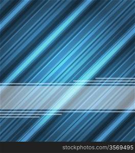 Illustration techno abstract blue background, striped texture - vector