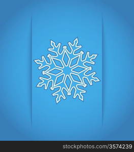 Illustration template frame design with christmas snowflake - vector