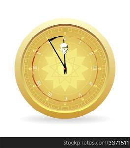 Illustration the clock of the death isolated on a white background - vector
