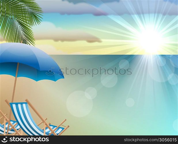Illustration the daytime summer background on beach