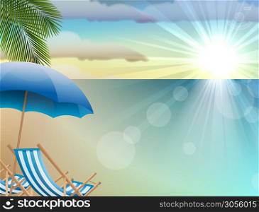 Illustration the daytime summer background on beach