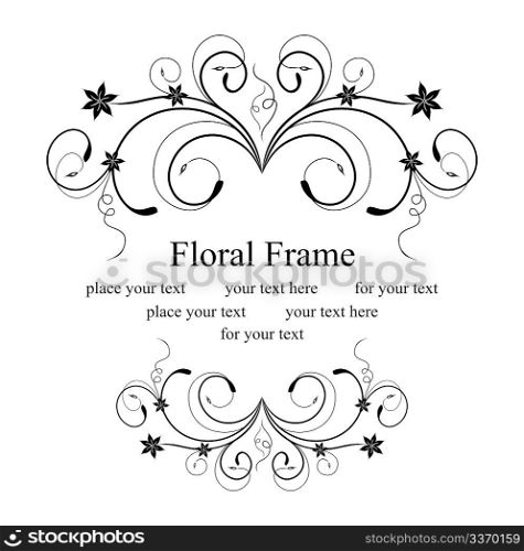 Illustration the floral frame for design card or invitation - vector
