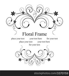 Illustration the floral frame for design card or invitation - vector