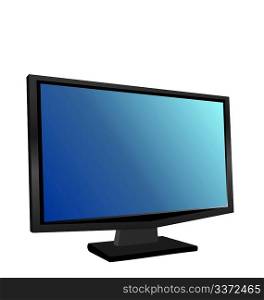 Illustration the switched on monitor TFT isolated on white background - vector
