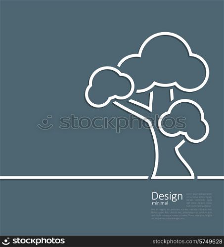 Illustration tree standing alone symbol, design webpage, logo template corporate style layout - vector