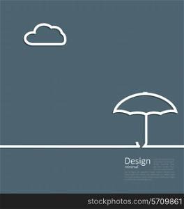 Illustration umbrella protection it weather the concept of safety and security, web page design, template corporate style logo - vector