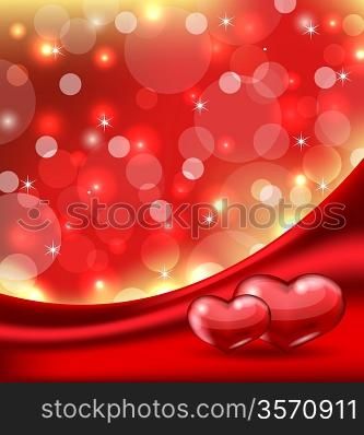 Illustration Valentine&acute;s card with beautiful hearts - vector