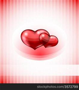 Illustration Valentine&acute;s day card with set hearts - vector