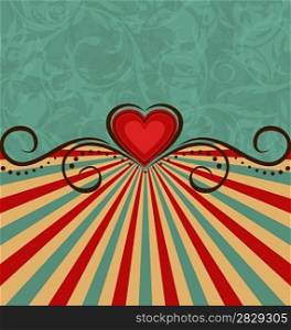 Illustration Valentine&acute;s Day vintage background - vector