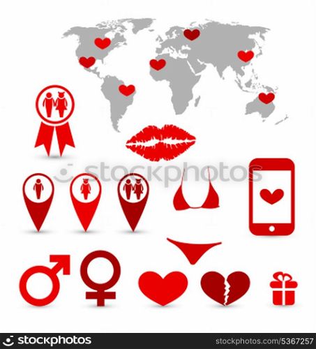 Illustration Valentine&rsquo;s Day infographics and design elements - vector