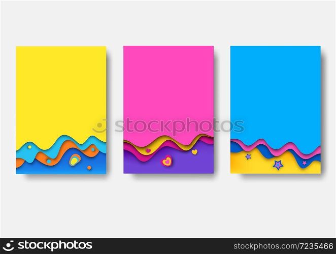 Illustration vector eps 10 of colorful background 3d design with pink, blue, purple,yellow colors for set cover or template.