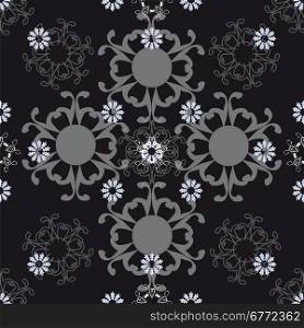 Illustration vector format. Openwork seamless pattern in black and white.