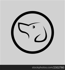 illustration vector graphic logo design for dog head