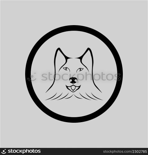 illustration vector graphic logo design for dog head