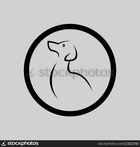 illustration vector graphic logo design for dog head