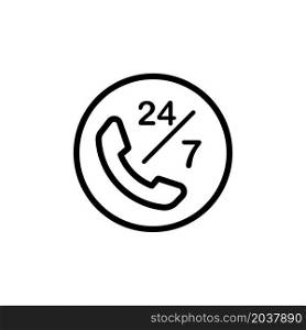 Illustration Vector Graphic of 24/7 label icon design