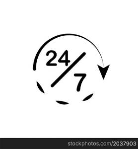 Illustration Vector Graphic of 24/7 label icon design