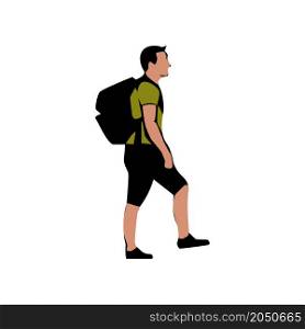 Illustration Vector Graphic of Backpacker Man design
