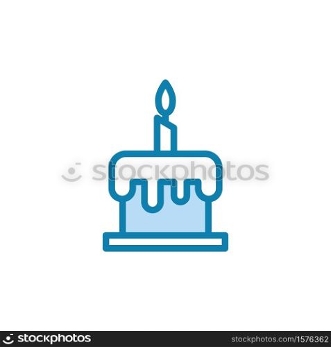 Illustration Vector graphic of birthday cake icon. Fit for celebration, party, bakery, anniversary etc.