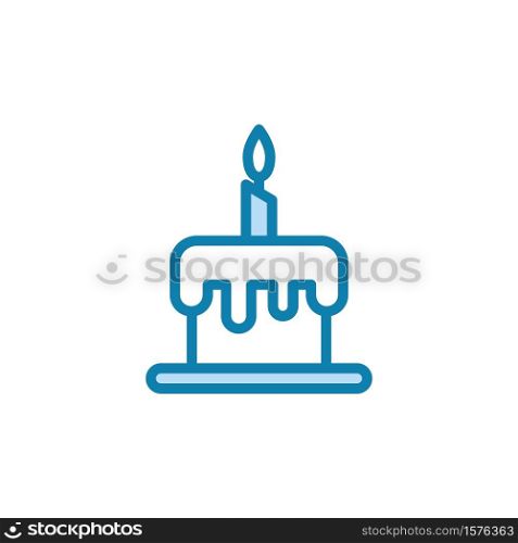 Illustration Vector graphic of birthday cake icon. Fit for celebration, party, bakery, anniversary etc.