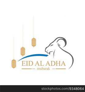 illustration vector graphic of eid al adha logo design