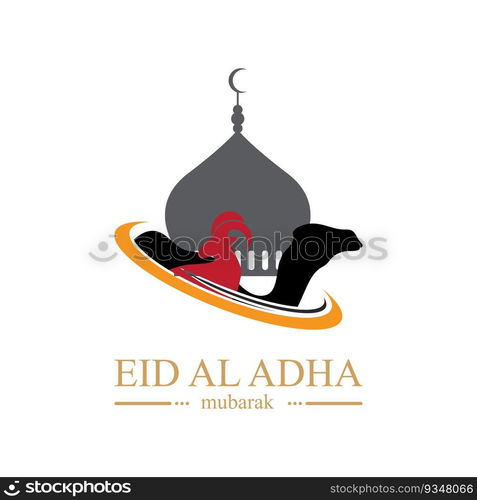 illustration vector graphic of eid al adha logo design