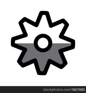 Illustration Vector graphic of gear icon. Fit for machine, industry, progress, tool, setting etc.