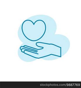Illustration Vector graphic of hand and heart, love icon