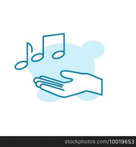Illustration Vector graphic of hand and music icon