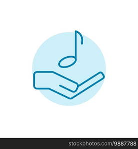 Illustration Vector graphic of hand and music icon